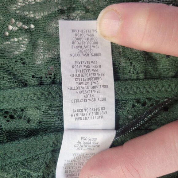 2 Aeries Women Green Floral Lace & Ribbed Bralettes Size Large - Picture 9 of 16